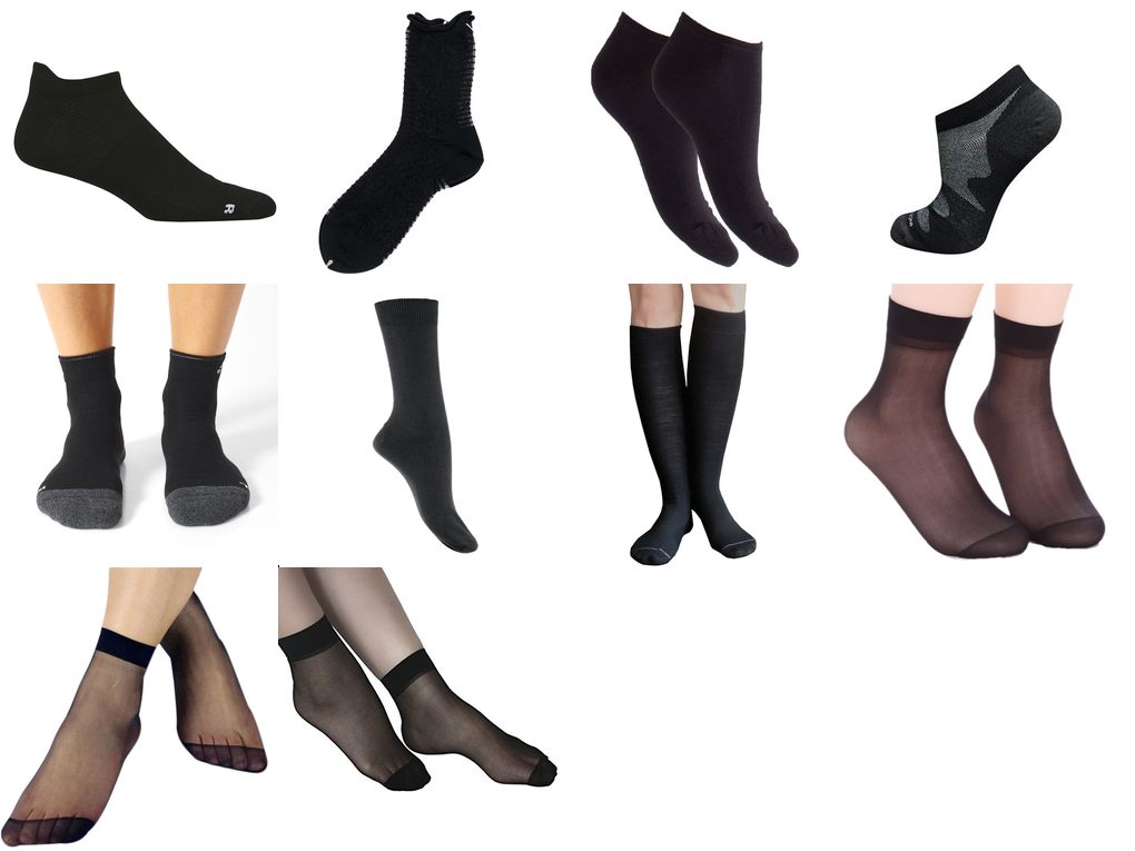thin black socks